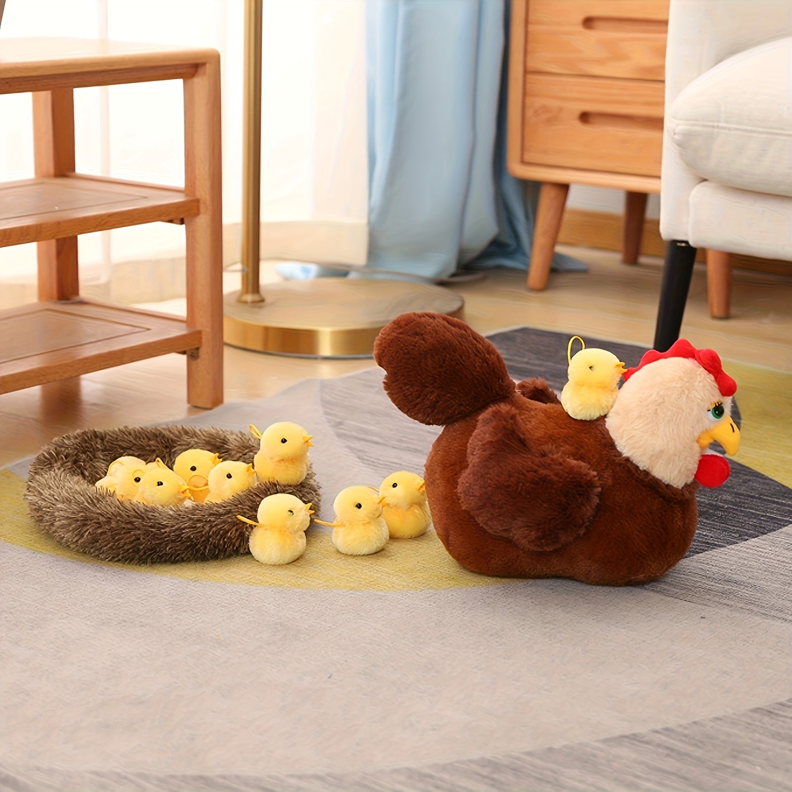 Chicken Hen Plush with Henhouse & 10 Chicks Surprise