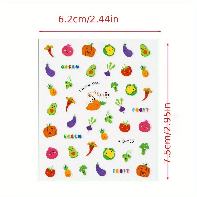 20pcs Cartoon Luminous Nail Stickers - Nail Art Decals