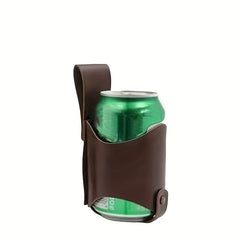 Faux Leather Beer Can Holder Belt for Men - Outdoor Festival Accessory