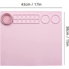 Non Stick Silicone Craft Mat with Cleaning Cup