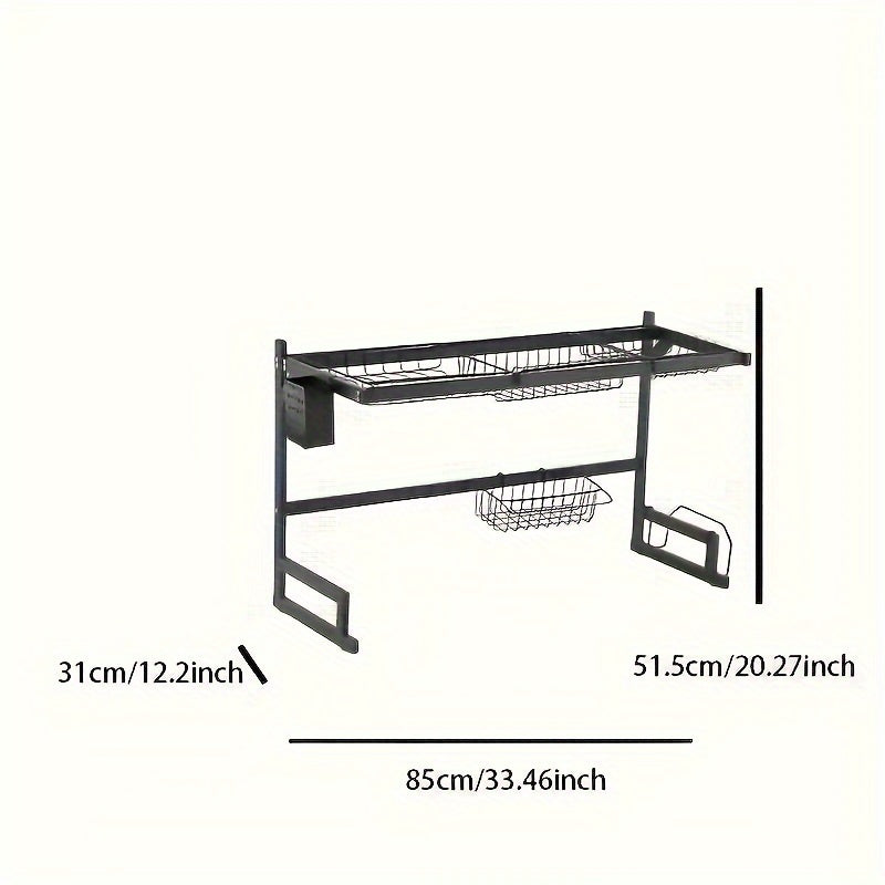 Metal Dish Rack Kitchen Organizer For Tableware Storage
