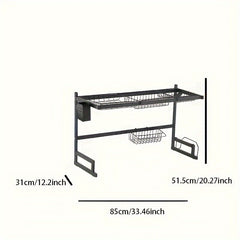Metal Dish Rack Kitchen Organizer For Tableware Storage
