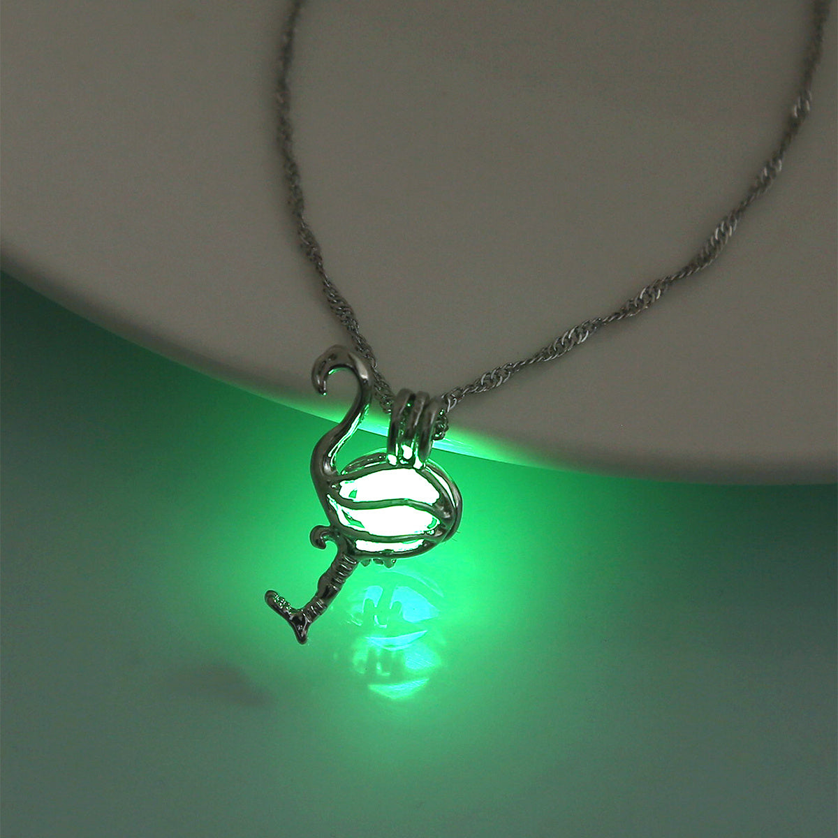 Moon Pendant Necklace Glowing Night Adjustable Neck Chain Women Party Clothing