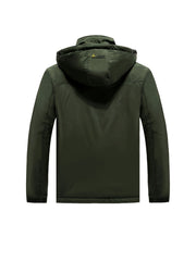 Men's Hooded Windproof Winter Jacket Zip Up Casual