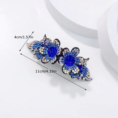 Rhinestone Flower Hair Clip French Barrette Hair Bun Maker Hair Decoration