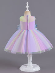 Girls Sleeveless Tutu Princess Dress With Flower Decoration