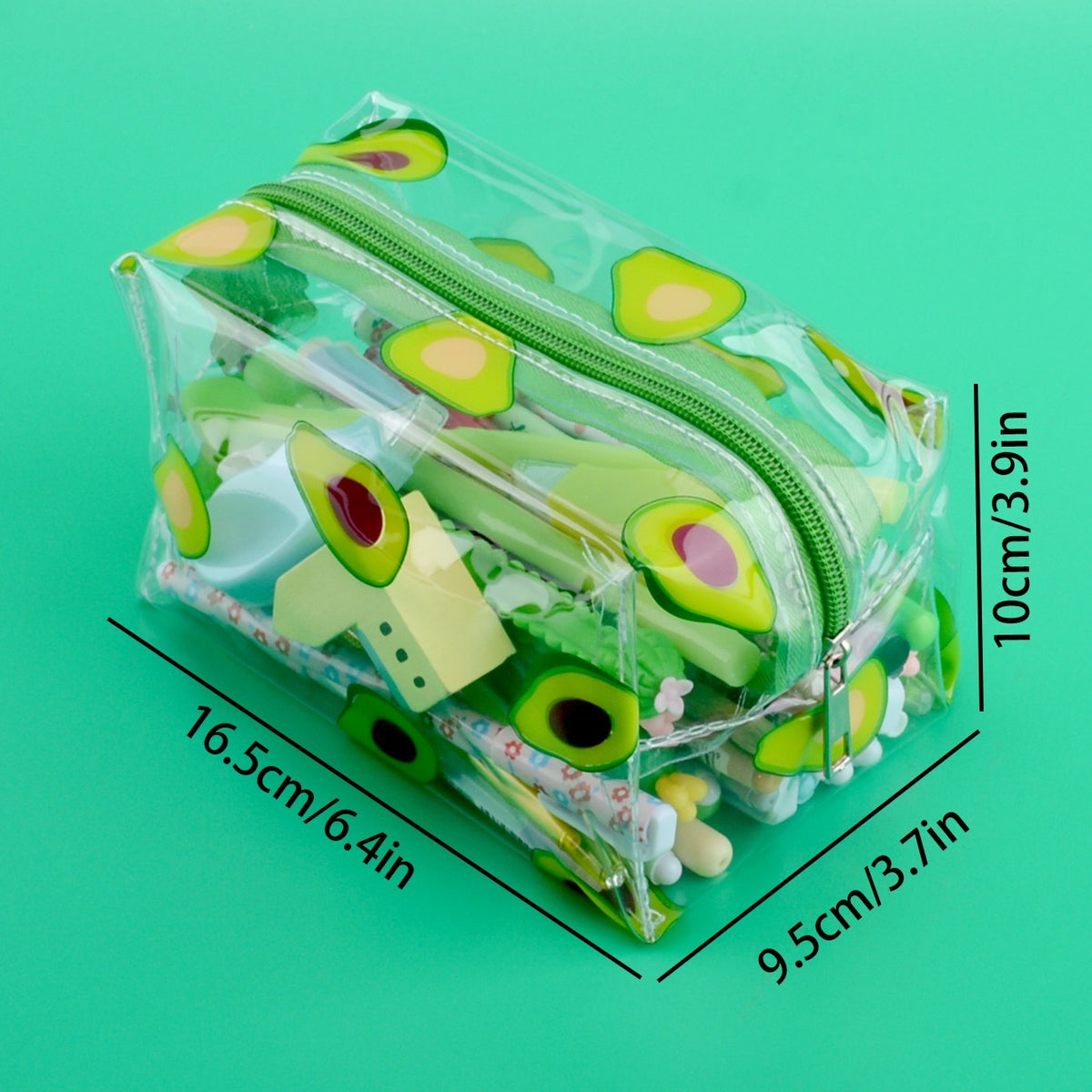 Avocado Transparent Pen Bag Pencil Case Stationery Box