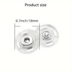 20 Pairs Transparent Invisible Plastic Buttons for Jackets Sweaters Shirts