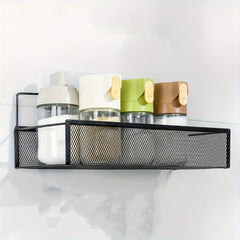 Wall-mounted Grid Storage Rack for Kitchen Supplies & Spices