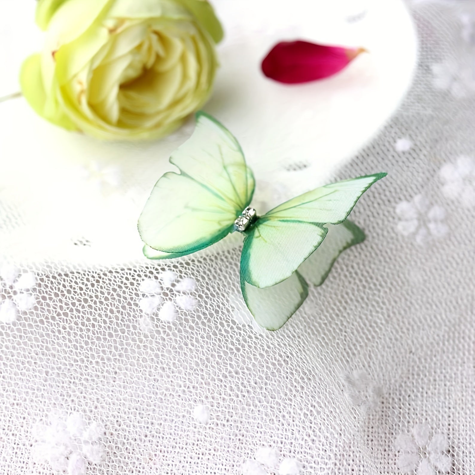 4 Pcs 3D Butterfly Fabric DIY Hair Accessories Gift