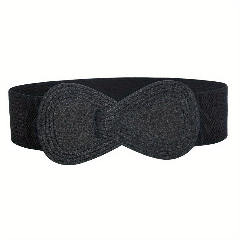 Elastic Wide Belt 8-shaped Faux Leather Belt Dress Skirt Decoration