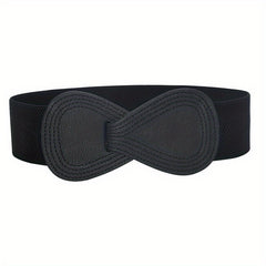 Elastic Wide Belt 8-shaped Faux Leather Belt Dress Skirt Decoration