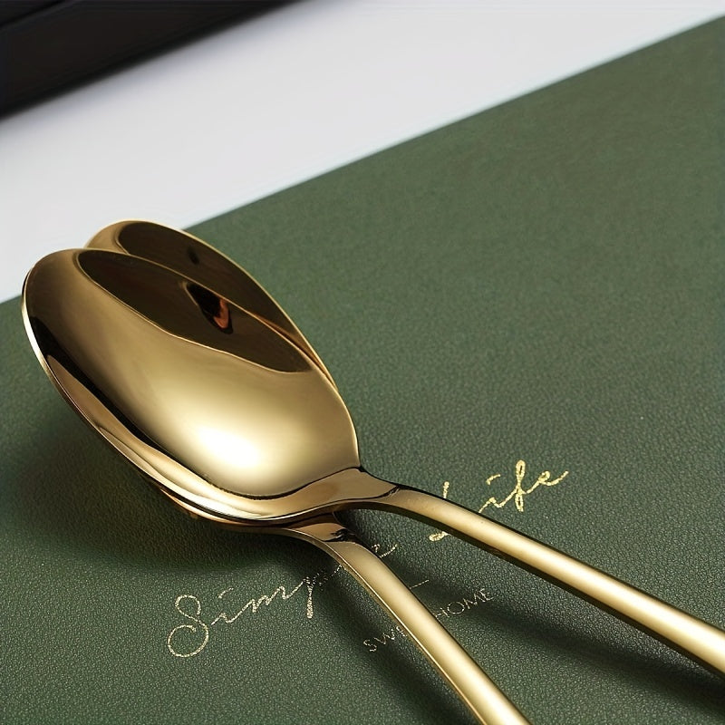 12pcs Stainless Steel Salad Spoon Dessert Fork Set