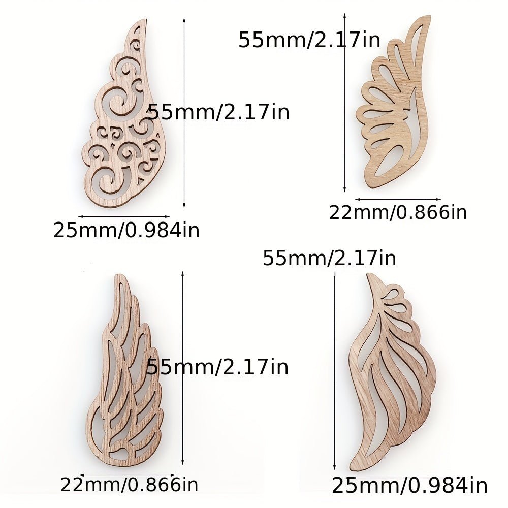 40pcs Wooden Angel Wings Cutouts DIY Hanging Pieces Crafts