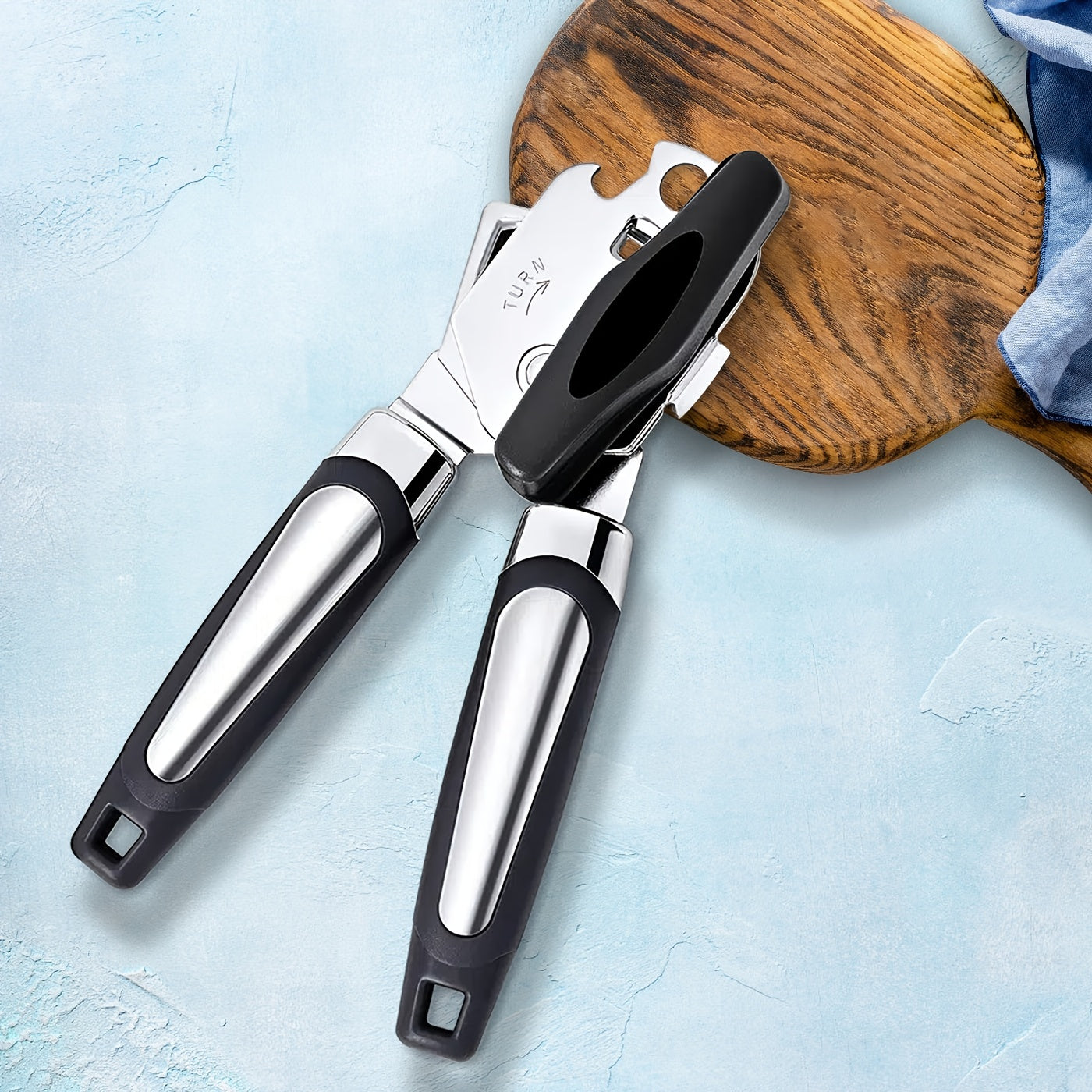 3-in-1 Stainless Steel Can Opener Anti-Slip Grip