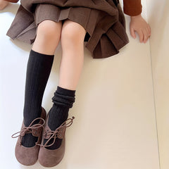 4 Pairs Kids Solid & Striped Knee High Socks for Soccer Football