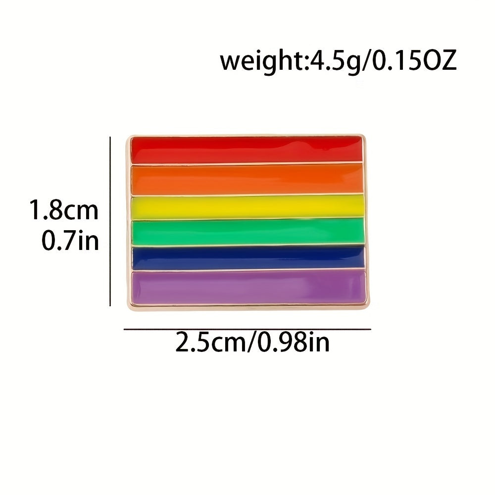 Rainbow Heart Flag Heart Embroidered Brooch Personality Alloy Pin