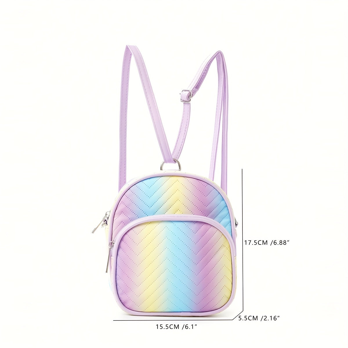 Large Capacity Rainbow Lightweight Quilted Backpack for Kids