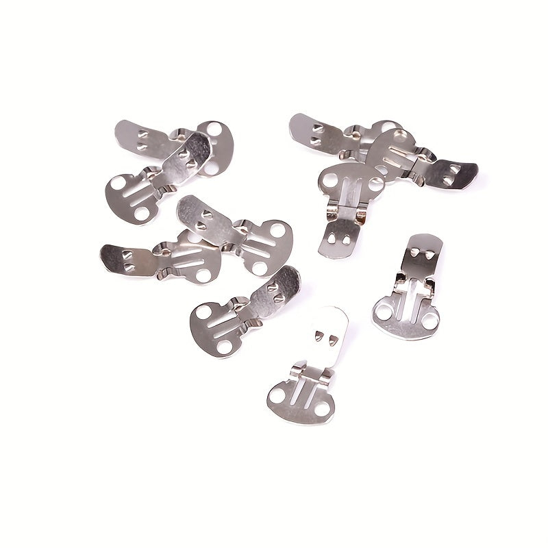 10Pcs Stainless Steel Flower Shoes Clips DIY Craft Buckles Silvery