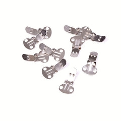 10Pcs Stainless Steel Flower Shoes Clips DIY Craft Buckles Silvery