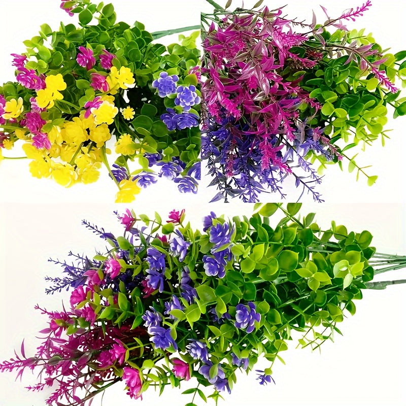 6 UV Resistant Artificial Flower Bundles for Garden Patio Porch