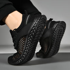 PLUS SIZE Men's Solid Breathable Sneakers Comfy Non Slip Shoes