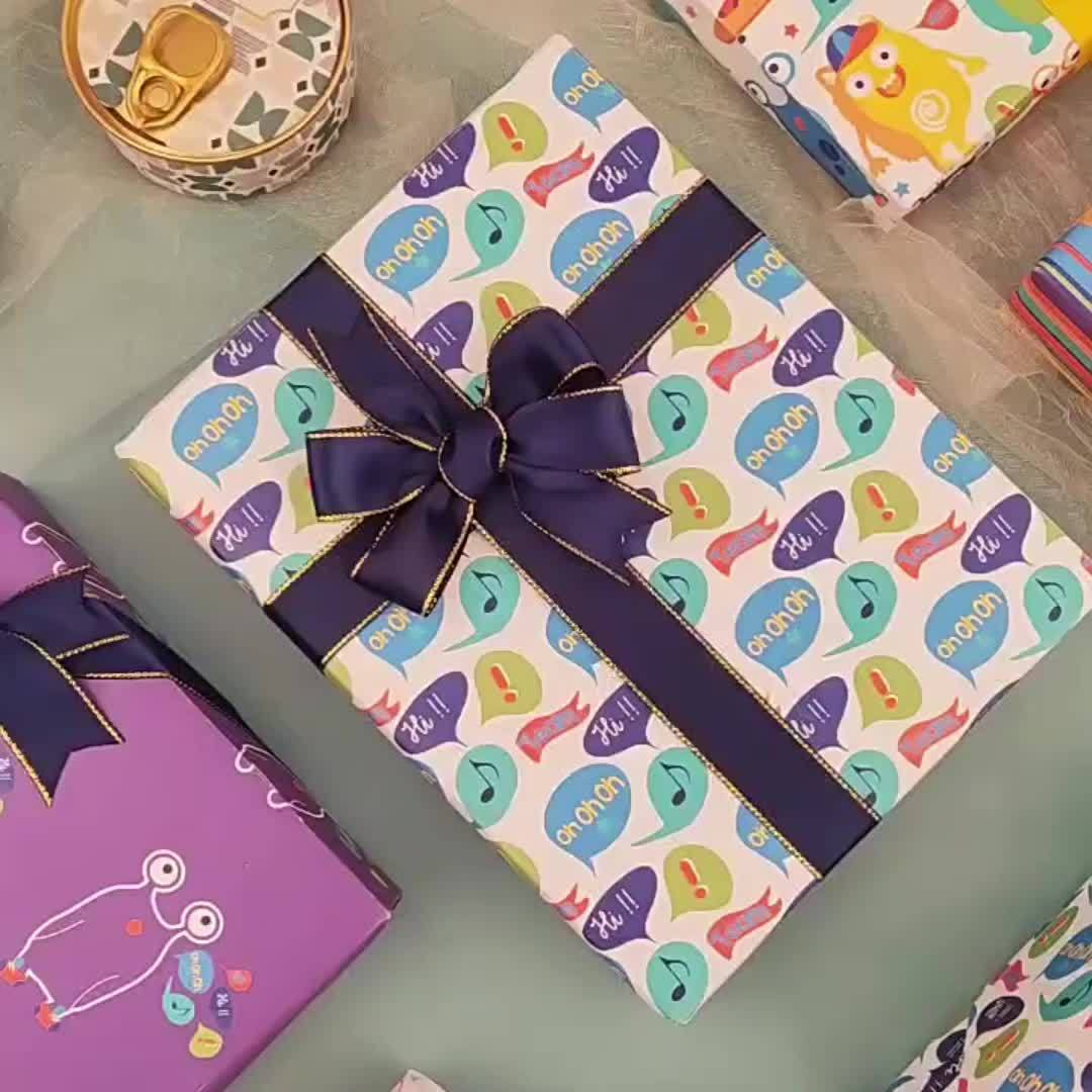4pcs Colorful Gift Wrapping Paper Birthday Book Cover Background Paper