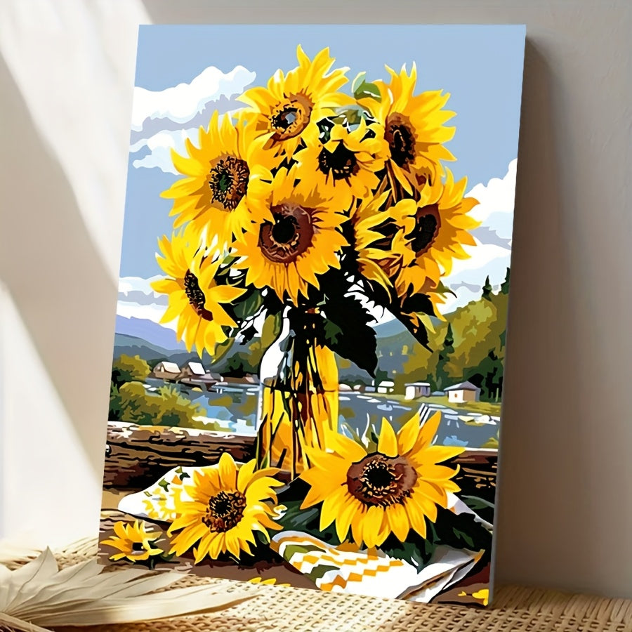 DIY Paint by Numbers Kit Sunflower Hand Painted Craft Ideal Gift