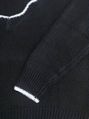  Casual Sweater Women's Long Sleeve V Neck Pullover