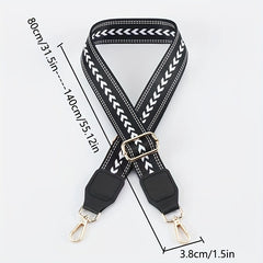 Adjustable Geometric Pattern Bag Strap for Handbag Shoulder Bag & Purse