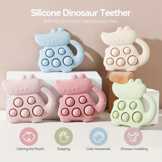Dino Silicone Teeth Grinding Toy for Babies Non Toxic Chew
