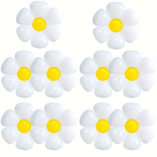 10pcs Daisy Egg Flower Aluminum Film Balloon