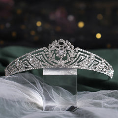 Royal Wedding Tiara Bridal Headpiece Zircon Plated Golden Gift