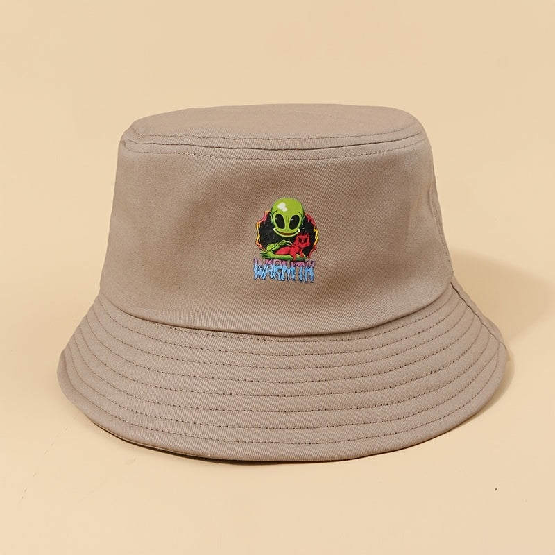 Alien Print Cotton Bucket Hat Man Unisex Visor Sun Hats