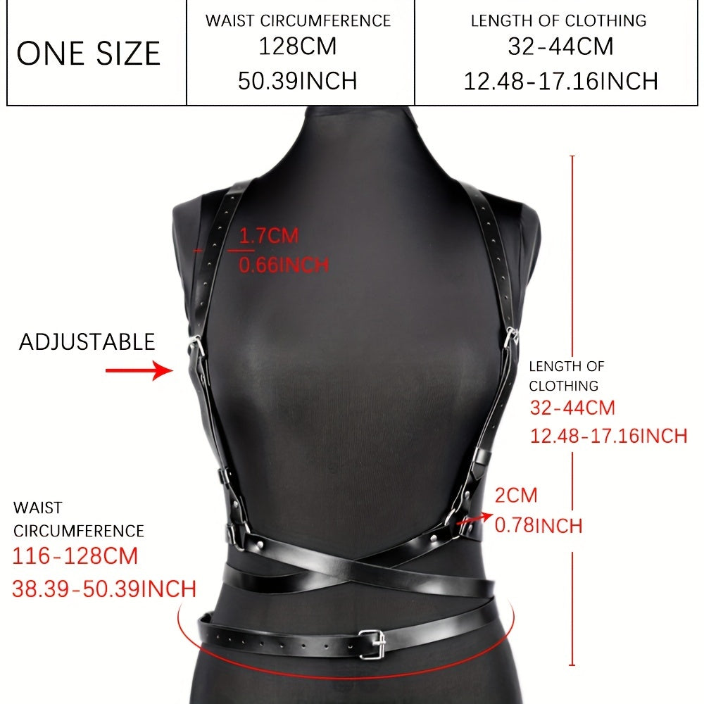  Chest Harness Belt PU Leather Gothic Body Belts