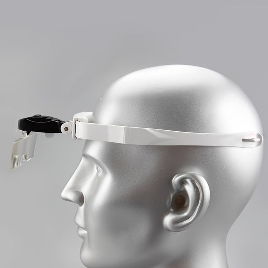 Head Mounted Magnifier With 2 LED Lights Hands Magnifier