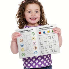Kids Concentration Training Interactive Activity Workbook with Matching Game