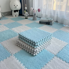 10pcs DIY Puzzle Plush Carpet 11.8''X11.8'' Back To School Supplies