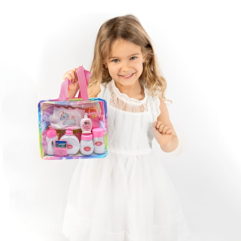 Doll Accessories Party Game Set Glasses Pacifier Rainbow Storage Bag