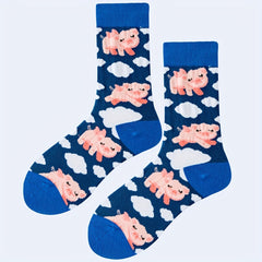 Cartoon Pig Print Socks Women's Stockings