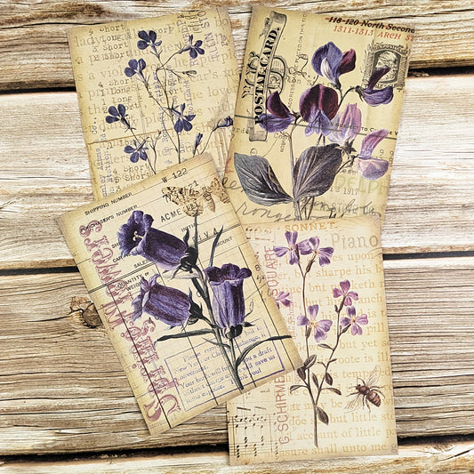 8pcs Vintage Botanical Flower Nature Scrapbook Papers DIY Crafts