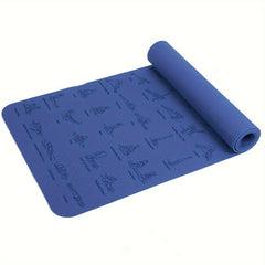 6mm TPE Yoga Mat Non slip Fitness Mat w/ Carrying Strap for Gymnastics Pilates