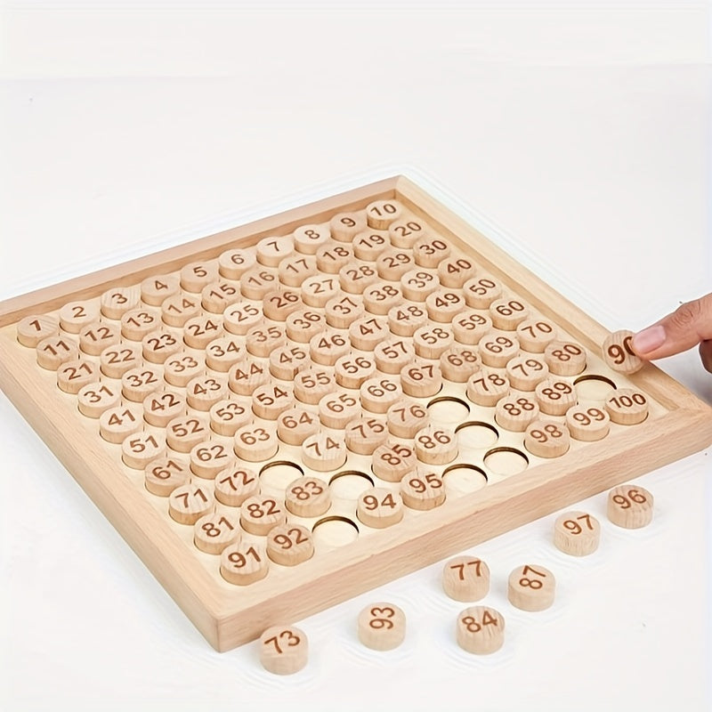 Wooden Educational Toy: 100 Numbers Arithmetic Game