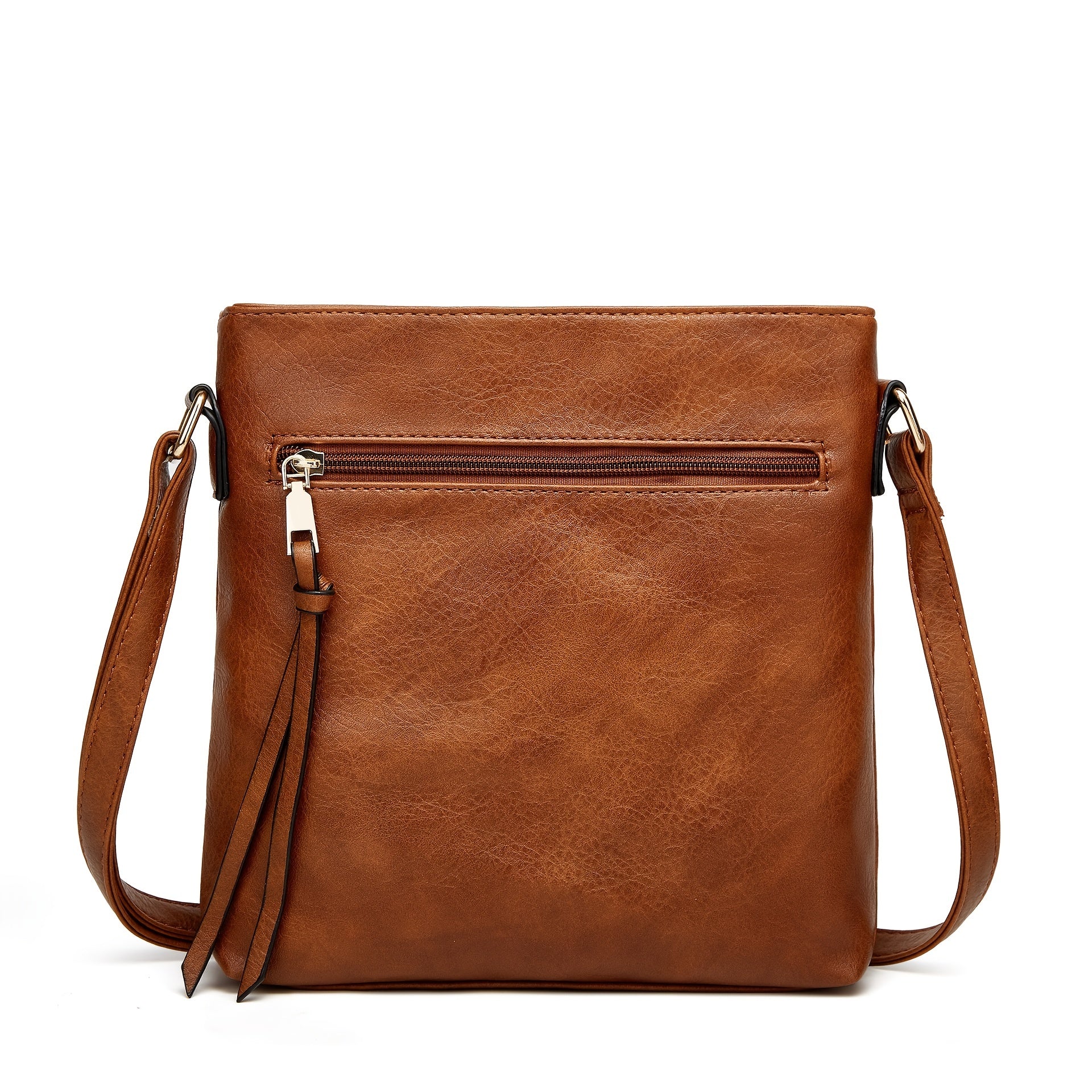 Vintage PU Crossbody Bag Retro Shoulder Phone Bag Women's Casual Grunge Handbag