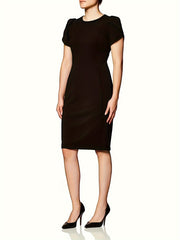  Petal Sleeve Bodycon Dress in Solid Color