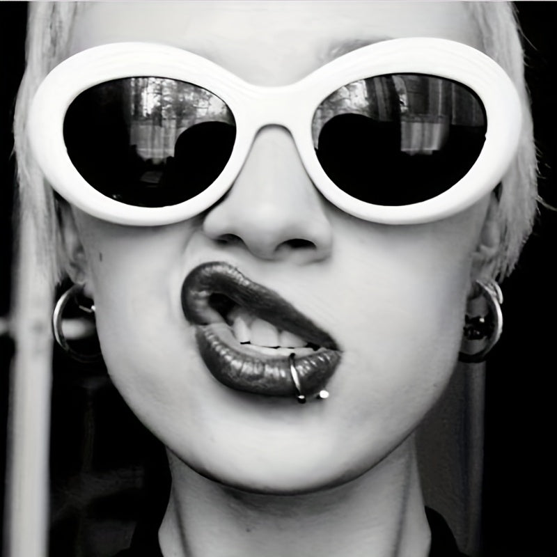 Y2K Oval Sunglasses Women Men Beach Party Club UV400