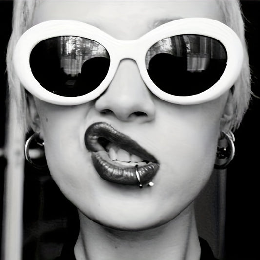 Y2K Oval Sunglasses Women Men Beach Party Club UV400