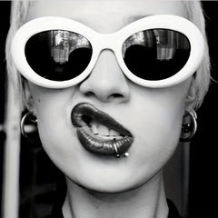 Y2K Oval Sunglasses Women Men Beach Party Club UV400