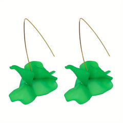 Exaggerated Flower Boho Dangle Earrings Resin Jewelry Female Gift