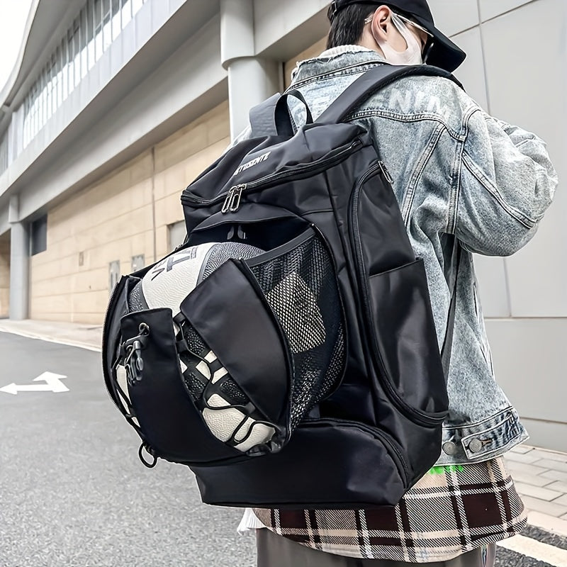 Sport Backpack with Ball & Shoe Compartments Waterproof Oxford Cloth